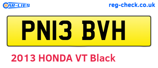 PN13BVH are the vehicle registration plates.