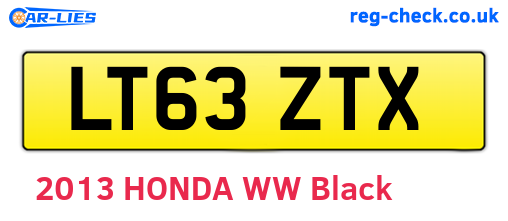LT63ZTX are the vehicle registration plates.