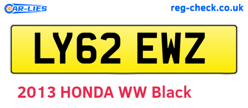 LY62EWZ are the vehicle registration plates.
