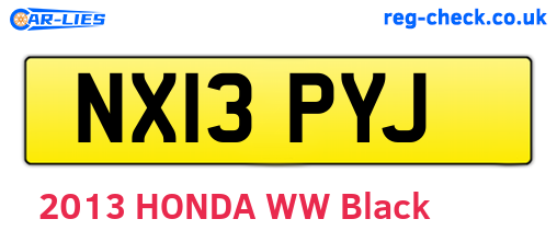 NX13PYJ are the vehicle registration plates.