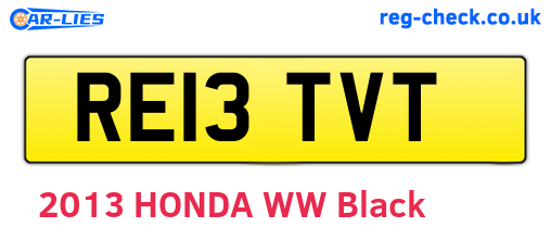 RE13TVT are the vehicle registration plates.