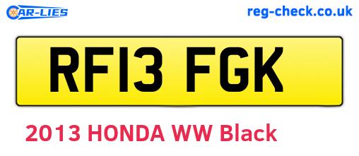 RF13FGK are the vehicle registration plates.