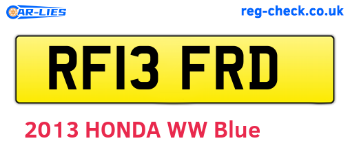 RF13FRD are the vehicle registration plates.