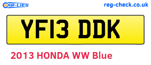 YF13DDK are the vehicle registration plates.