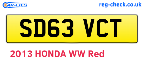 SD63VCT are the vehicle registration plates.