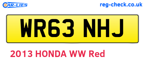 WR63NHJ are the vehicle registration plates.