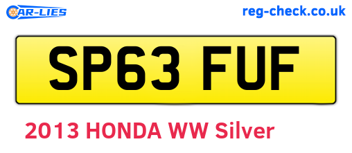 SP63FUF are the vehicle registration plates.