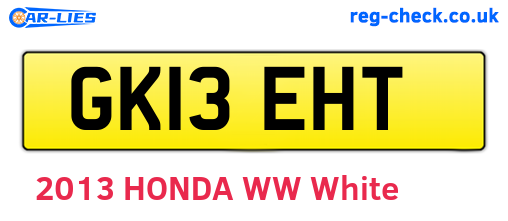 GK13EHT are the vehicle registration plates.