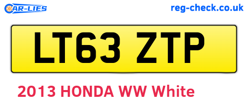 LT63ZTP are the vehicle registration plates.