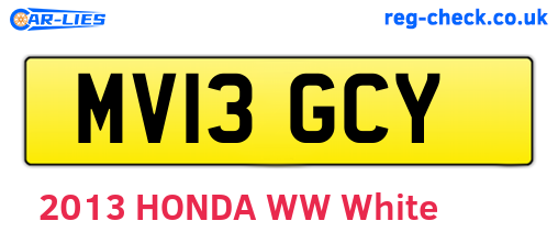 MV13GCY are the vehicle registration plates.