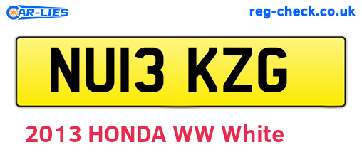 NU13KZG are the vehicle registration plates.