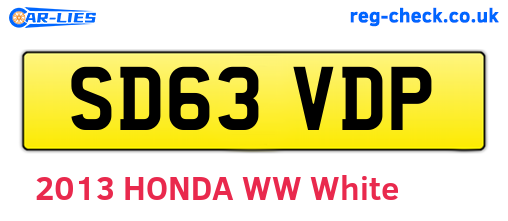 SD63VDP are the vehicle registration plates.