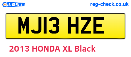 MJ13HZE are the vehicle registration plates.