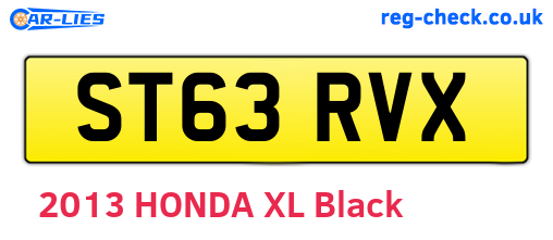 ST63RVX are the vehicle registration plates.