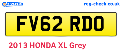 FV62RDO are the vehicle registration plates.