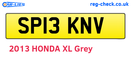 SP13KNV are the vehicle registration plates.