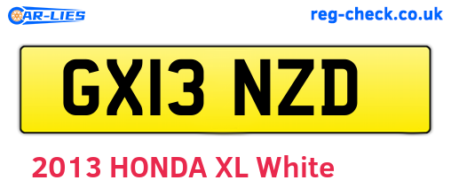 GX13NZD are the vehicle registration plates.