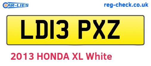 LD13PXZ are the vehicle registration plates.
