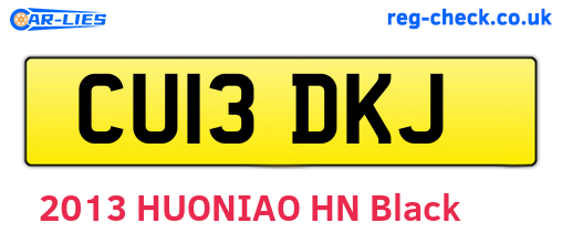 CU13DKJ are the vehicle registration plates.