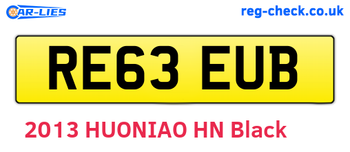 RE63EUB are the vehicle registration plates.