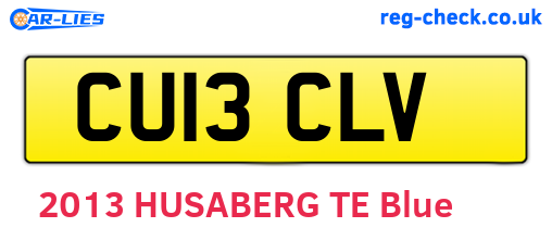 CU13CLV are the vehicle registration plates.