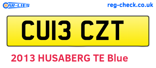 CU13CZT are the vehicle registration plates.