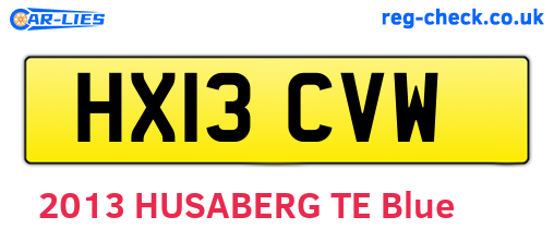 HX13CVW are the vehicle registration plates.