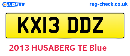 KX13DDZ are the vehicle registration plates.