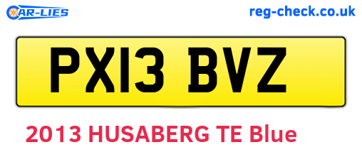 PX13BVZ are the vehicle registration plates.