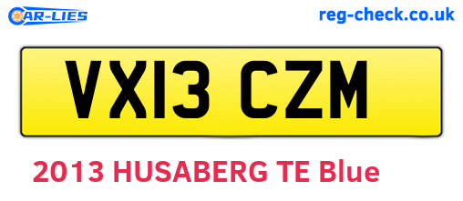 VX13CZM are the vehicle registration plates.