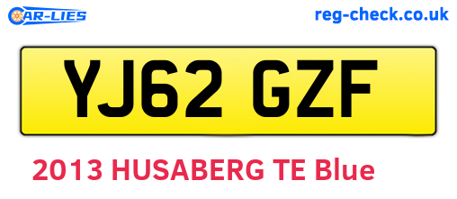 YJ62GZF are the vehicle registration plates.