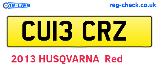 CU13CRZ are the vehicle registration plates.
