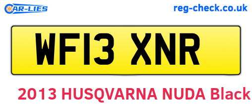 WF13XNR are the vehicle registration plates.