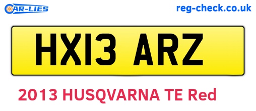 HX13ARZ are the vehicle registration plates.