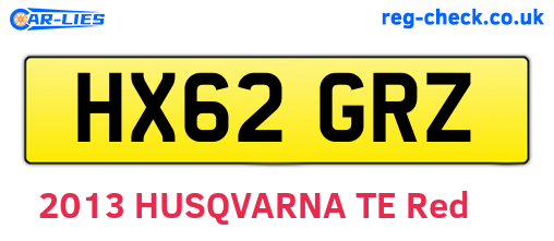 HX62GRZ are the vehicle registration plates.