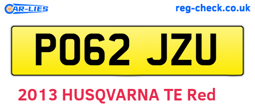 PO62JZU are the vehicle registration plates.