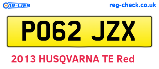 PO62JZX are the vehicle registration plates.