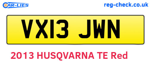 VX13JWN are the vehicle registration plates.