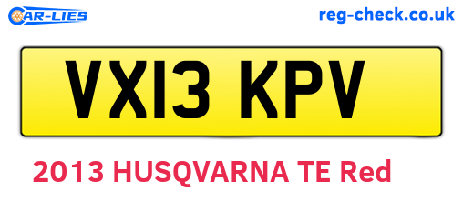 VX13KPV are the vehicle registration plates.