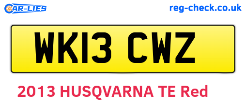 WK13CWZ are the vehicle registration plates.