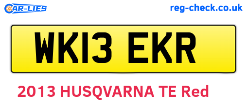 WK13EKR are the vehicle registration plates.