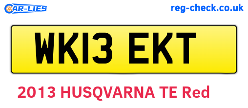WK13EKT are the vehicle registration plates.