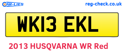 WK13EKL are the vehicle registration plates.
