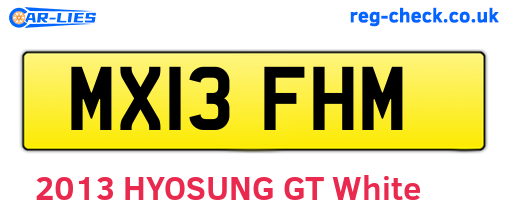 MX13FHM are the vehicle registration plates.