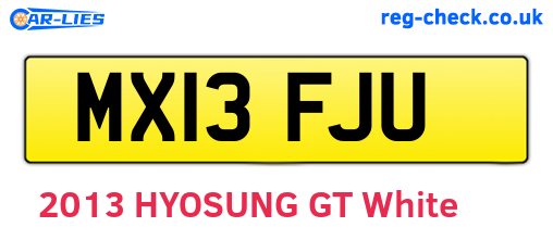 MX13FJU are the vehicle registration plates.