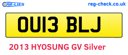 OU13BLJ are the vehicle registration plates.