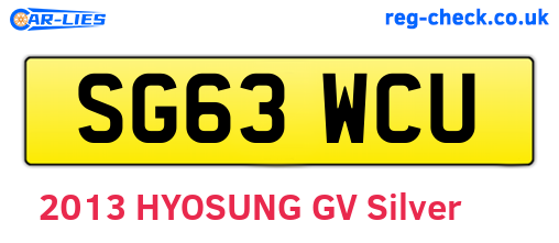 SG63WCU are the vehicle registration plates.