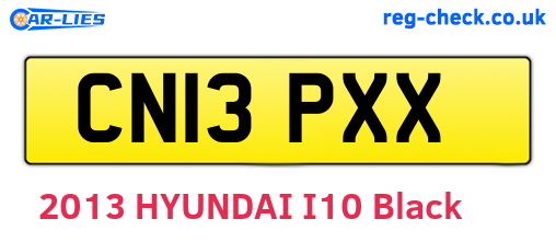 CN13PXX are the vehicle registration plates.