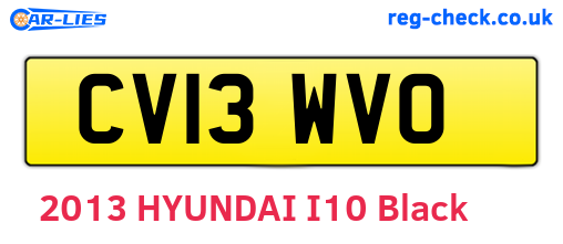 CV13WVO are the vehicle registration plates.