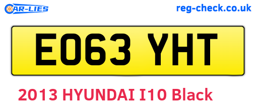 EO63YHT are the vehicle registration plates.